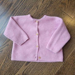 Zara Baby Gril Pink Knit Button Down Sweater.